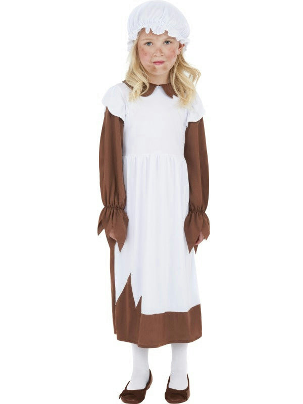 Smiffy's Girl's Poor Victorian Girl Dress and Hat Child Costume Small Ages 4-6