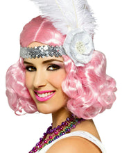 Load image into Gallery viewer, Party Icy Pastel Pink Short and Curly Flapper Adult Costume Wig
