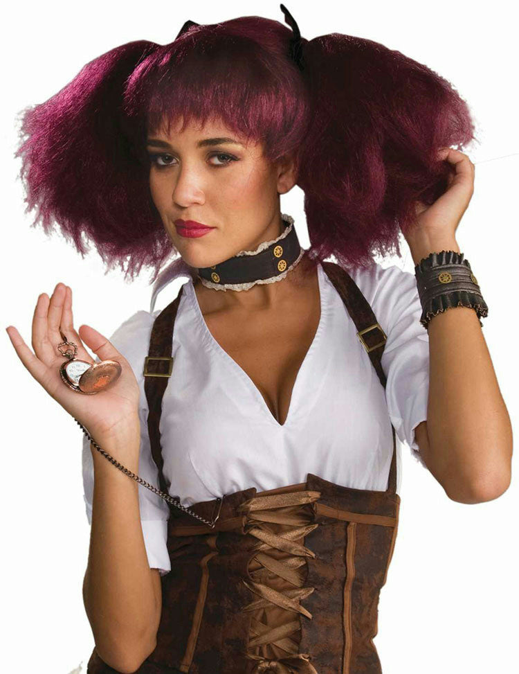 Steampunk Faux Leather Lace and Gears Choker Costume Jewelry