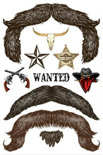 Load image into Gallery viewer, StacheTATS The Outlaw Mustache Temporary Facial Tattoos Assortment
