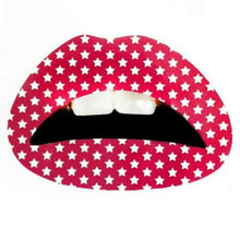 Load image into Gallery viewer, Pink Print with Stars Lips Temporary Tattoo Sticker
