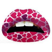 Load image into Gallery viewer, Big Pink Hearts Print Lips Temporary Tattoo Sticker
