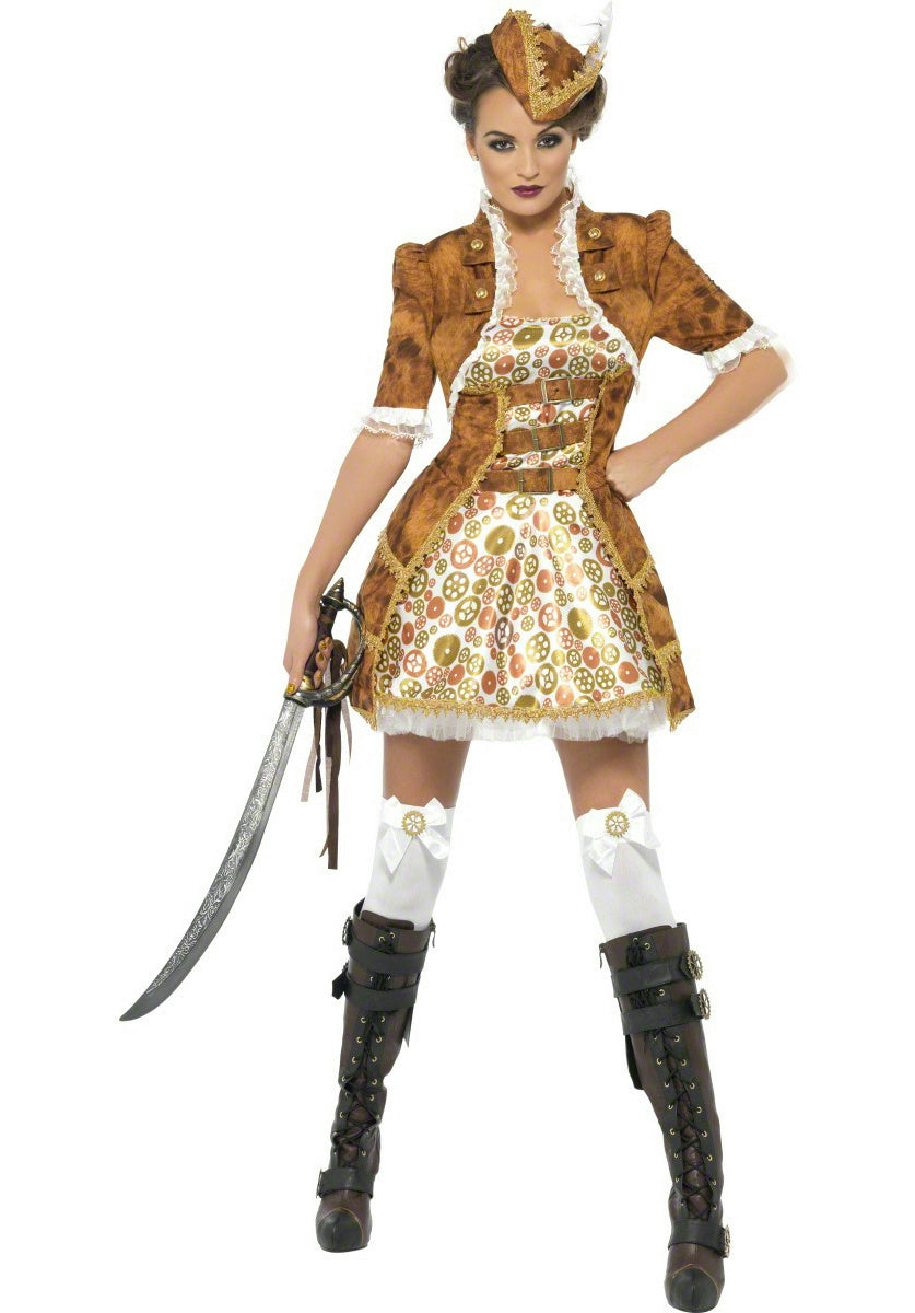 Smiffy's Women's Fever Sexy Steampunk Pirate Adult Costume Size Small 6-8