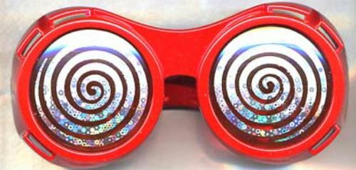 Red X-Ray Hypnotizing Sunglasses with Swirl Lens