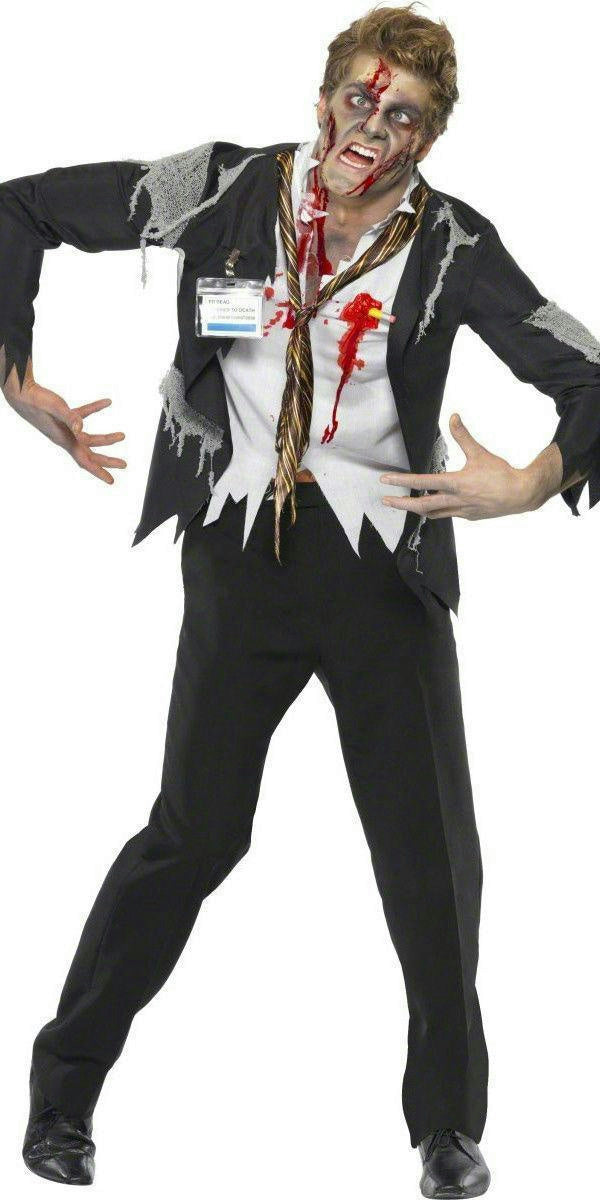 Men's Worked To Death Office Worker Zombie Costume Adult Male Large