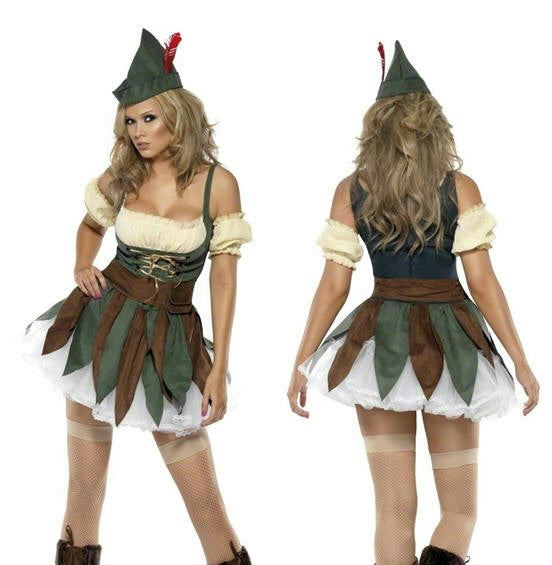 Smiffys Women's Fever Sexy Outlaw Adult Ladies Robin Hood Costume Medium 10-12