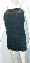 Load image into Gallery viewer, Women&#39;s Black 1920&#39;s Deluxe Flapper 8 Tiered Fringe Costume Dress Beaded Straps
