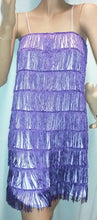 Load image into Gallery viewer, Women&#39;s Purple 1920&#39;s Deluxe Flapper 9 Tiered Fringe Costume Dress Beaded Straps
