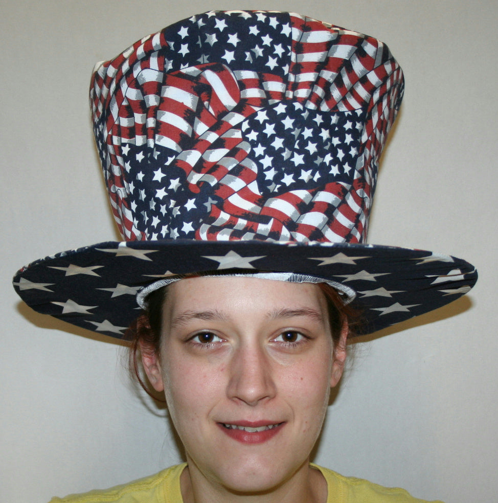 American Flag Top Hat 4th of July Patriot Uncle Sam Accessory