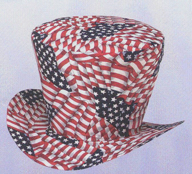 American Flag Top Hat 4th of July Patriot Uncle Sam Accessory