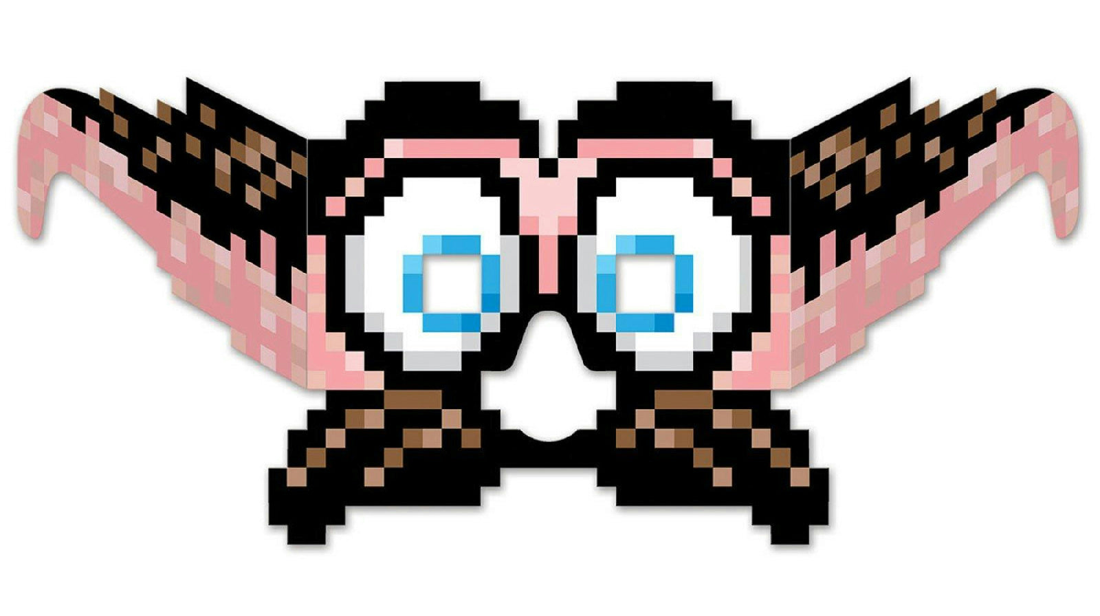 8-Bit Moustache & Eyes Paper Eyeglasses