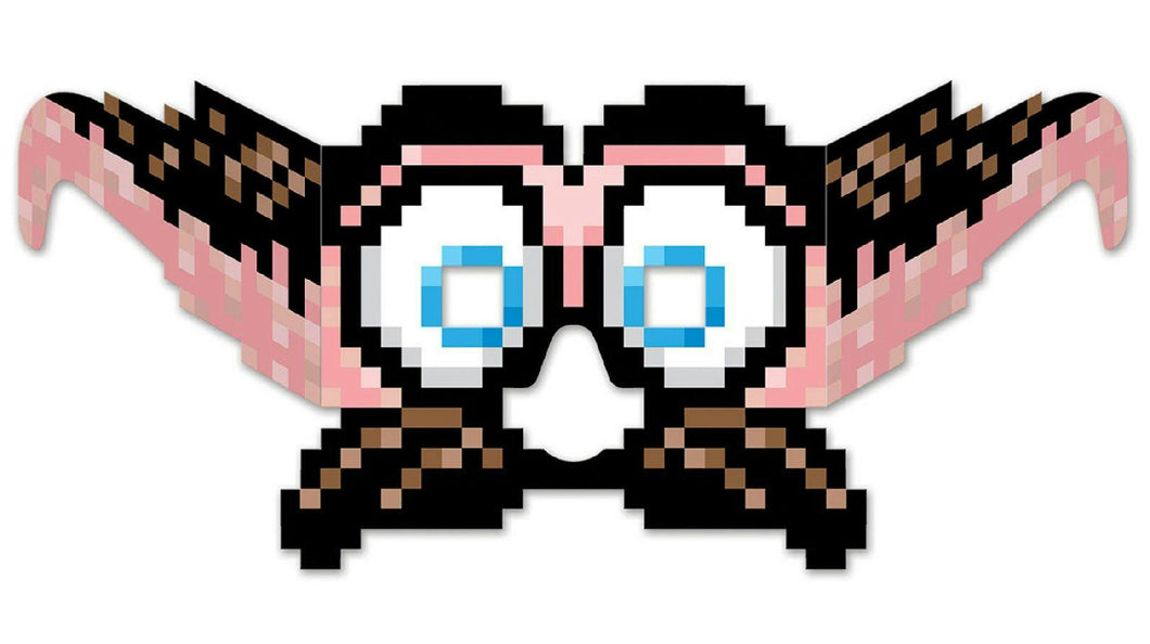 8-Bit Moustache & Eyes Paper Eyeglasses