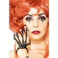 Scary Goth Black Skeleton Hand Jewelry Costume 5 Finger Wrist Bracelet