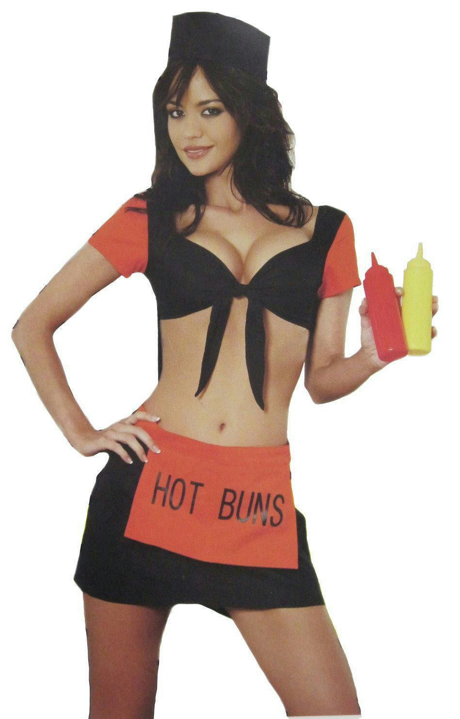 Elegant Moments Womens Sexy BBQ Barbeque Babe Hot Buns Adult Costume Large 10-14