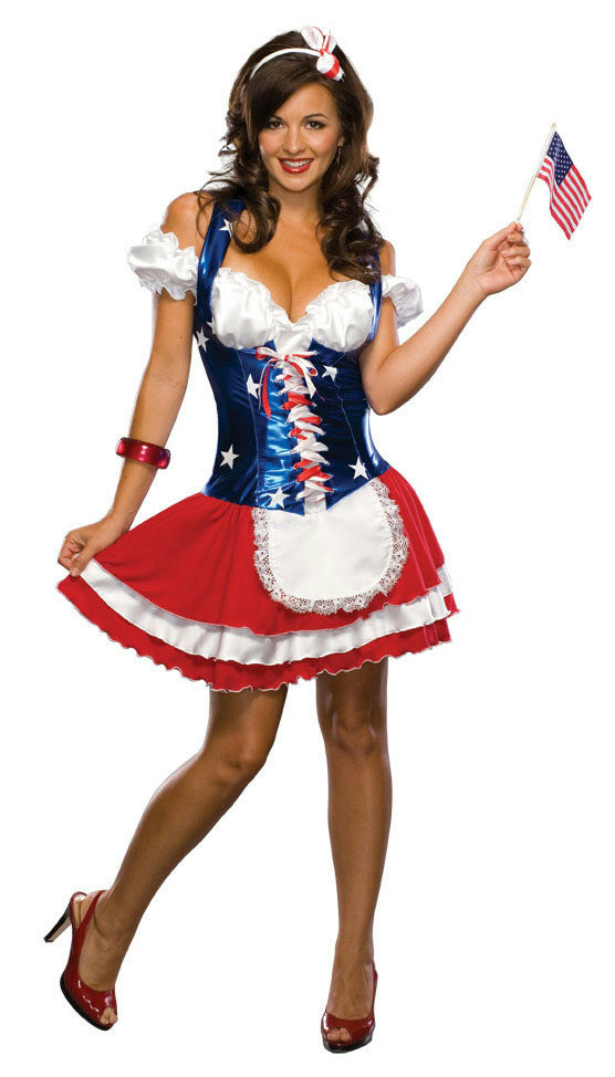 Sexy 4th of July Firecracker Adult Patriotic Women's Costume Size Small 2-6