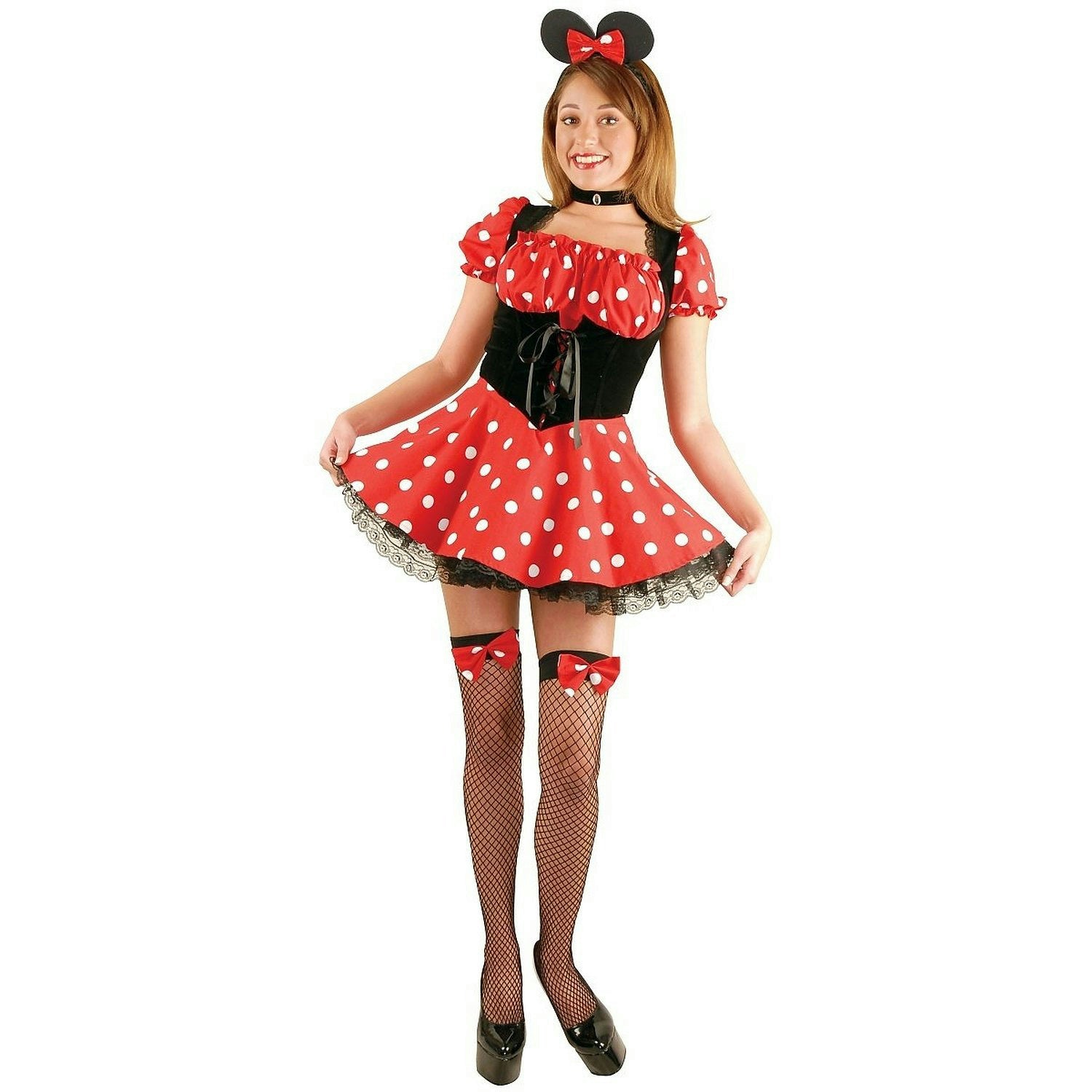 Charades Women's Sexy Little Miss Mouse Minnie Adult Costume Size Large 11-13