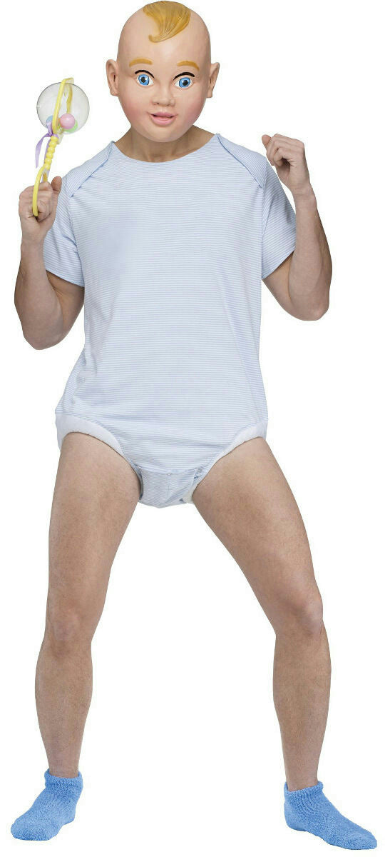 Fun World Men's Big Baby Romper and Mask Adult Funny Costume