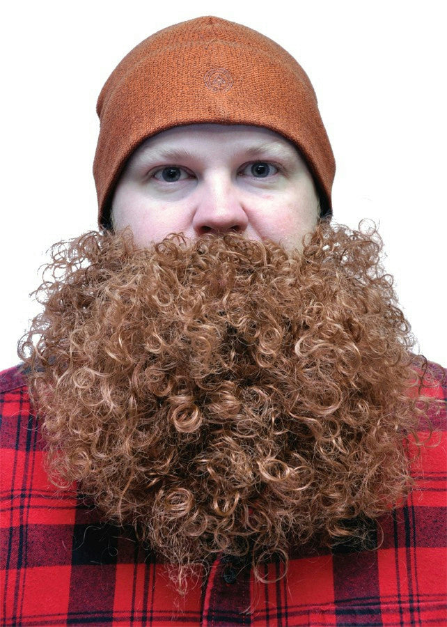 Fun World Brown Big & Curly Bushy Mustache and Beard Facial Hair Set