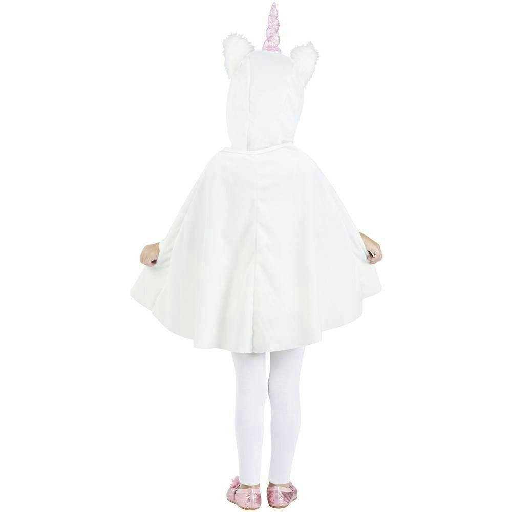 Fun World Girl's Pink and White Li'l Unicorn Cape Toddler Costume Fits up to 3T