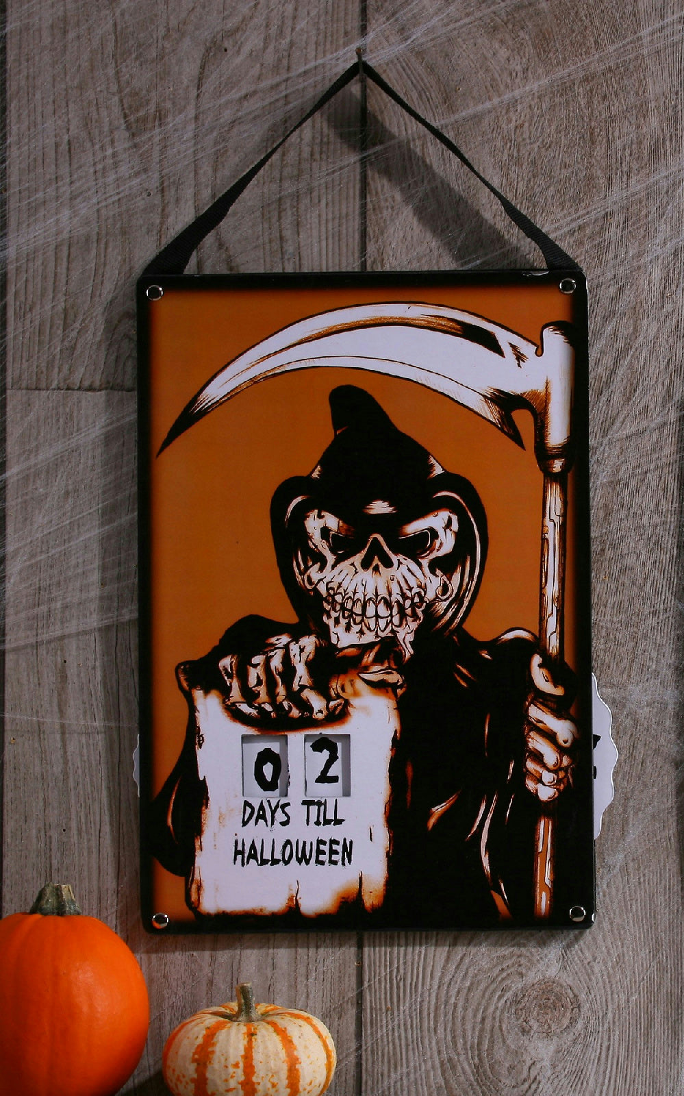 Grim Reaper Skeleton Halloween Countdown Calendar Wall Decor Prop