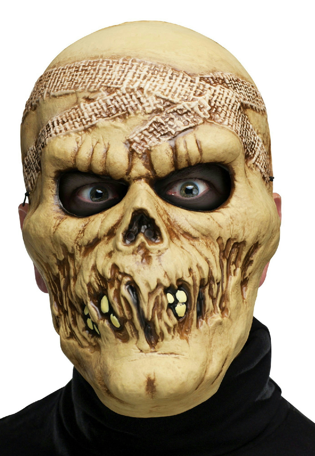 Fun World Adult Skull Skeleton Mummy Plastic Character Costume Mask