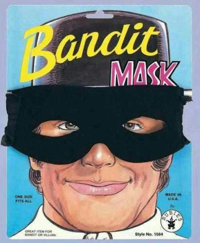 Rubie's Men's Black Bandit Zorro Lone Ranger Foam Fabric Eye Mask