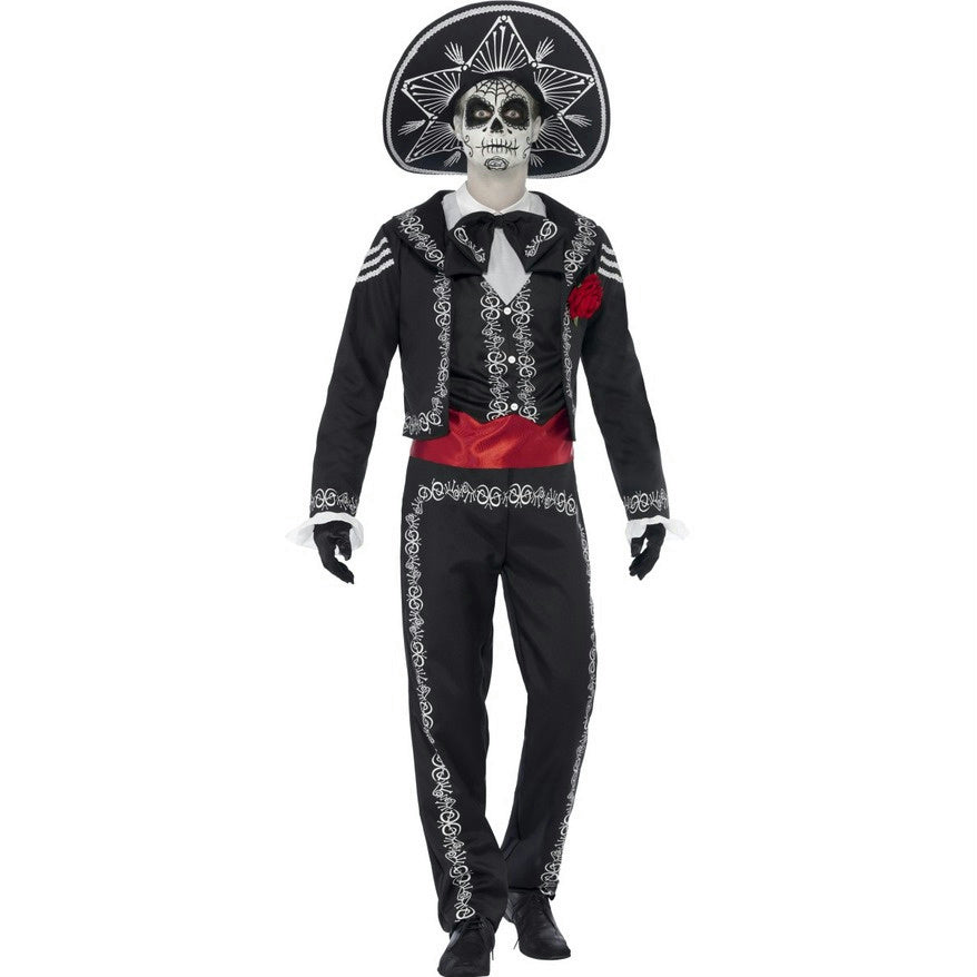 Senor Bones Mens Day of the Dead Adult Costume Size Small