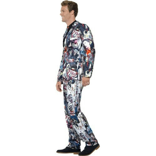 Smiffy's Men's Zombie Print Suit Jacket Trousers and Tie Adult Costume Medium