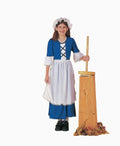 Colonial Girl Child Costume Dress and Mop Cap Size Medium 8-10