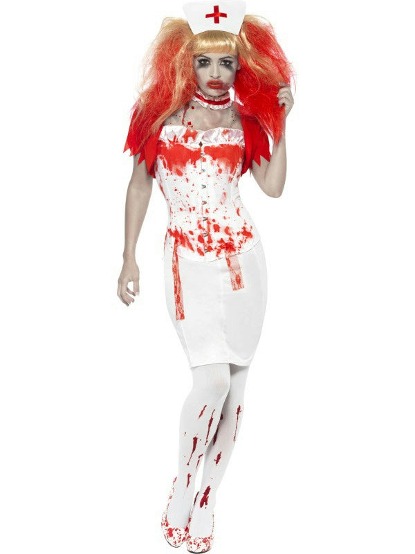 Smiffy's Women's Blood Drip Nurse Adult Zombie Costume Small 6-8