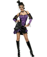 Load image into Gallery viewer, Smiffy&#39;s Sexy Purple Black Fever Seductive Can Can Adult Costume Size Small 6-8
