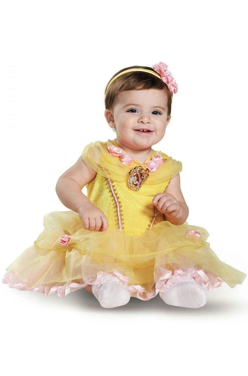 Disney Princess Belle Deluxe Infant Baby Girls Child Costume Size 6-12 months