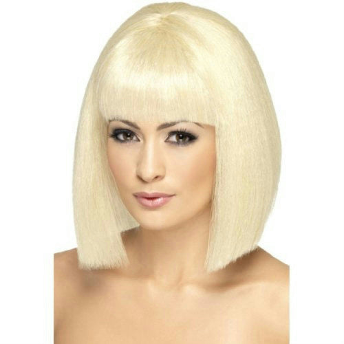 Smiffy's Women's Blonde Coquette Short with Fringe and Bangs Wig