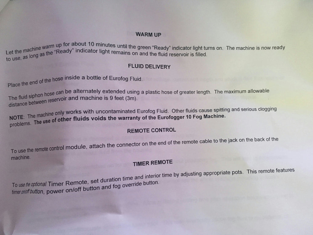 Eurofogger 10 High Power Portable Fog Generator Machine by TPR 110V