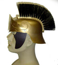 Deluxe Durable Gold Roman Centurion Gladiator Helmet With Black Brush