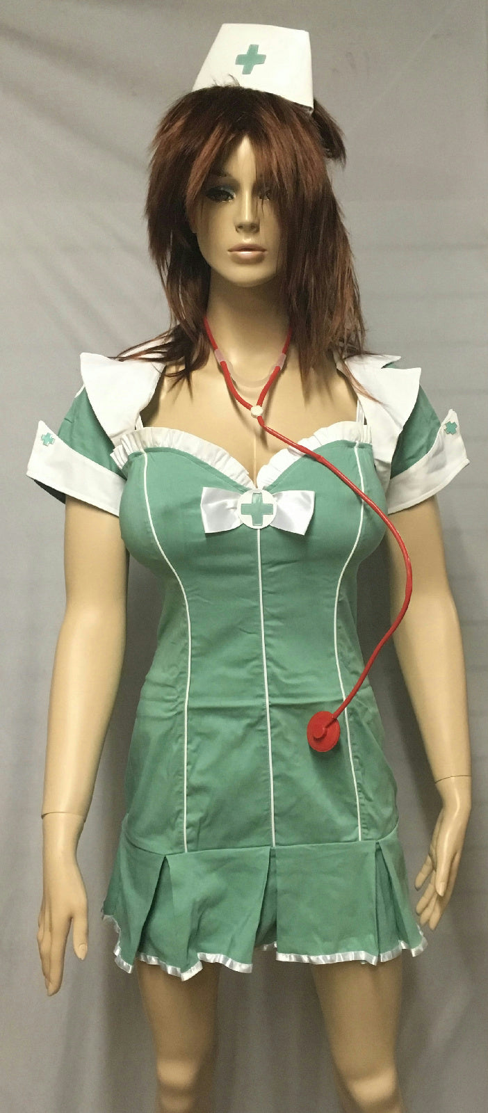 Seafoam Green 4Pc Hospital Scrubs Nurse Sexy Women's Adult Costume Size Large