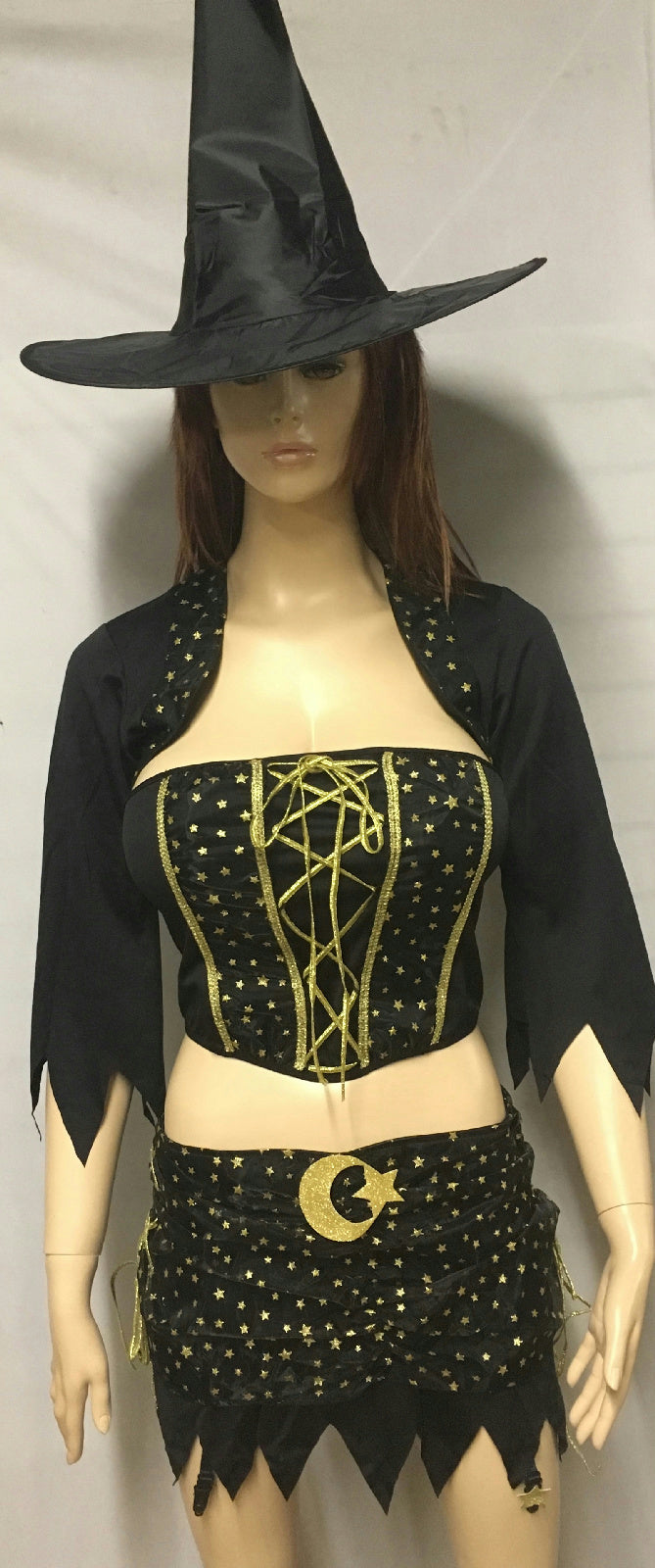 Women's 4Pc Ultra Sexy Mystical Witch Moon and Stars Adult Costume Medium 8-10