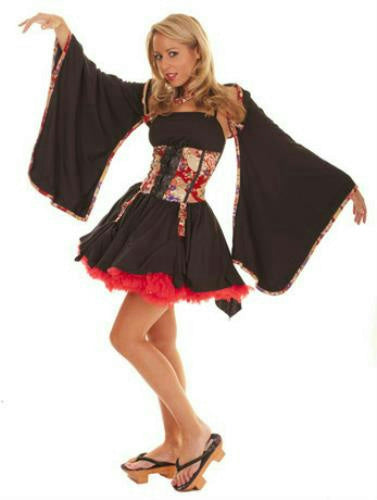 Women's Sexy 2 Piece Plum Blossom Geisha Oriental Costume Adult Costume XS 0-2