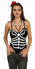 Secret Wishes Women's Day of the Dead Bone Print Costume Corset  Size Small 2-6