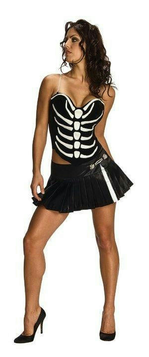 Secret Wishes Sexy Women's Skeleton Shirt And Skirt Costume Set Size XS 0-2