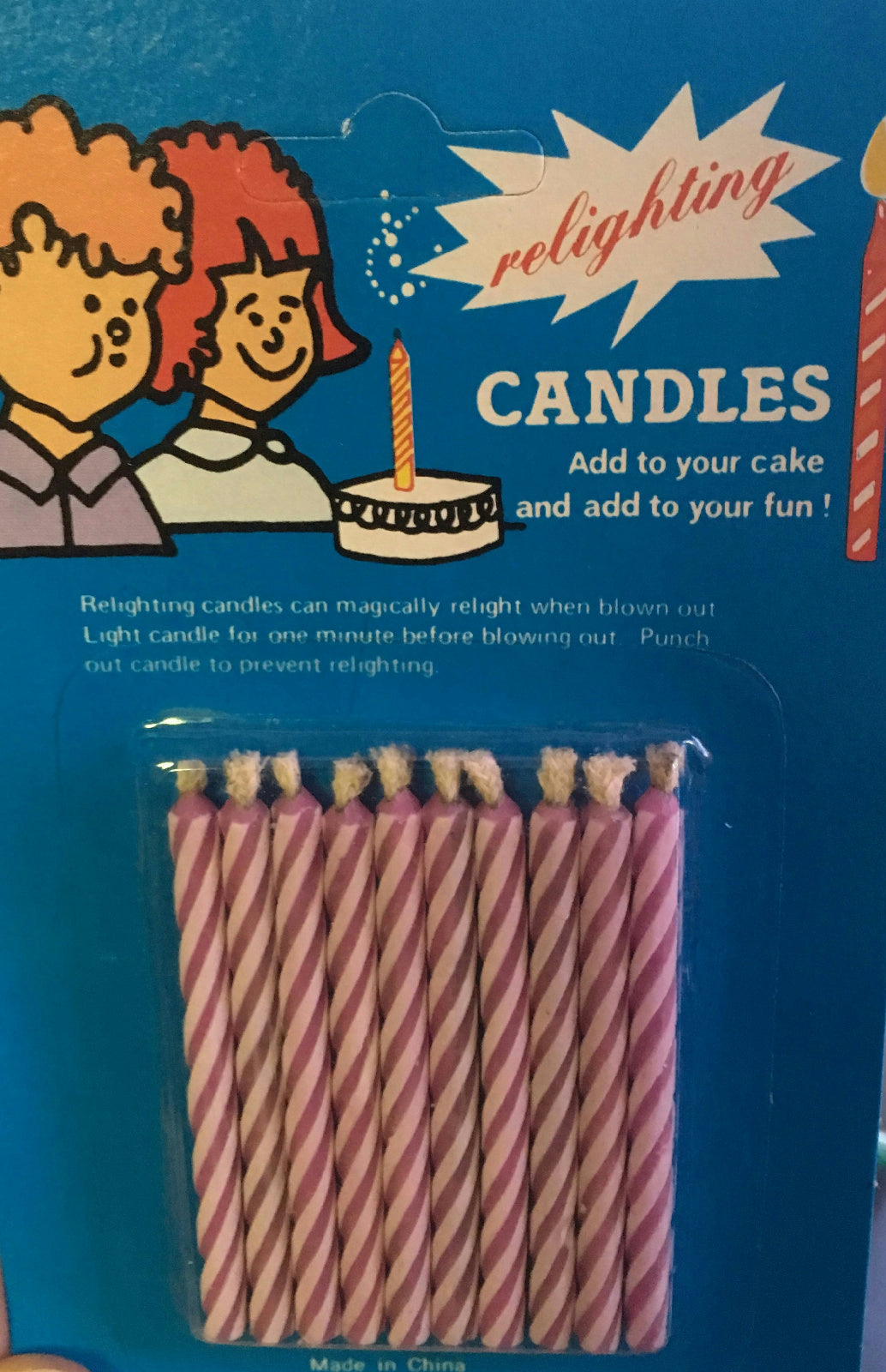 Peter Alan Pink Magic Relighting Birthday Cake Relight Party Candles Gag Prank