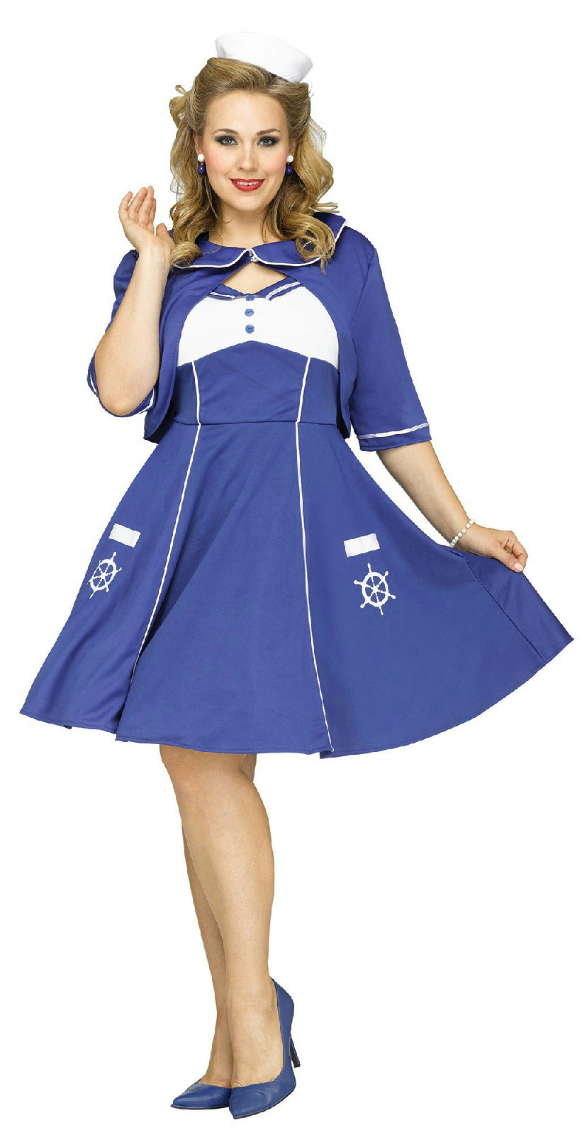 Fun World Women's Sweet Sailin' Plus Size Sailor Adult Costume 2X 22-24