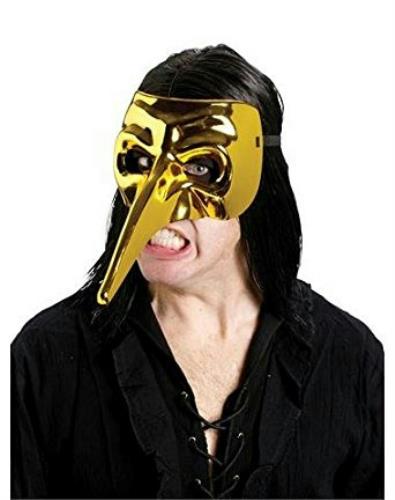 Fun World Gold Chrome Venetian Raven Mask