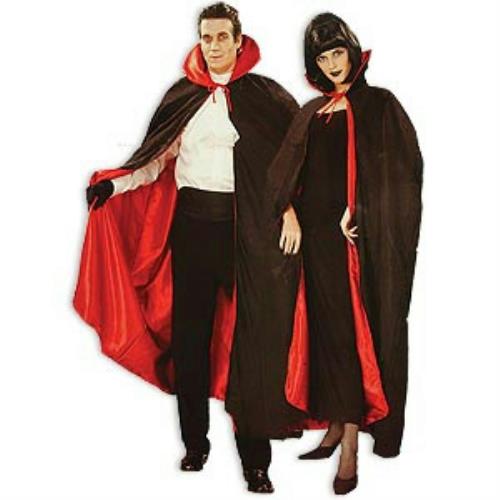 Deluxe Black and Red 56" Fully Lined Tattered Vampire Dracula Devil Costume Cape