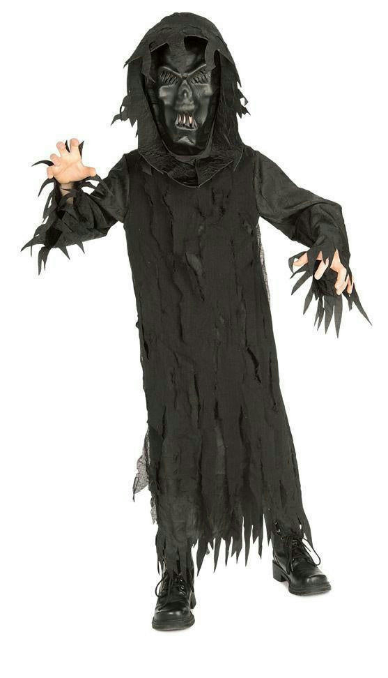 Rubie's Boy's Skeleton Lord Black Hooded Robe and Mask Child Costume Medium