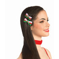 Red Green White Christmas Bows Hair Clips