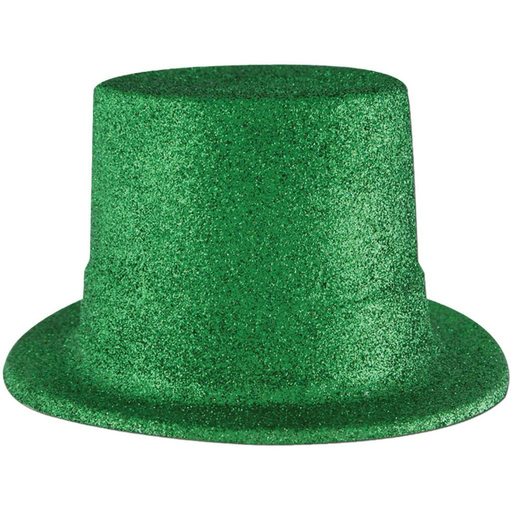 Beistle Plastic Green Glitter Coated Top Hat