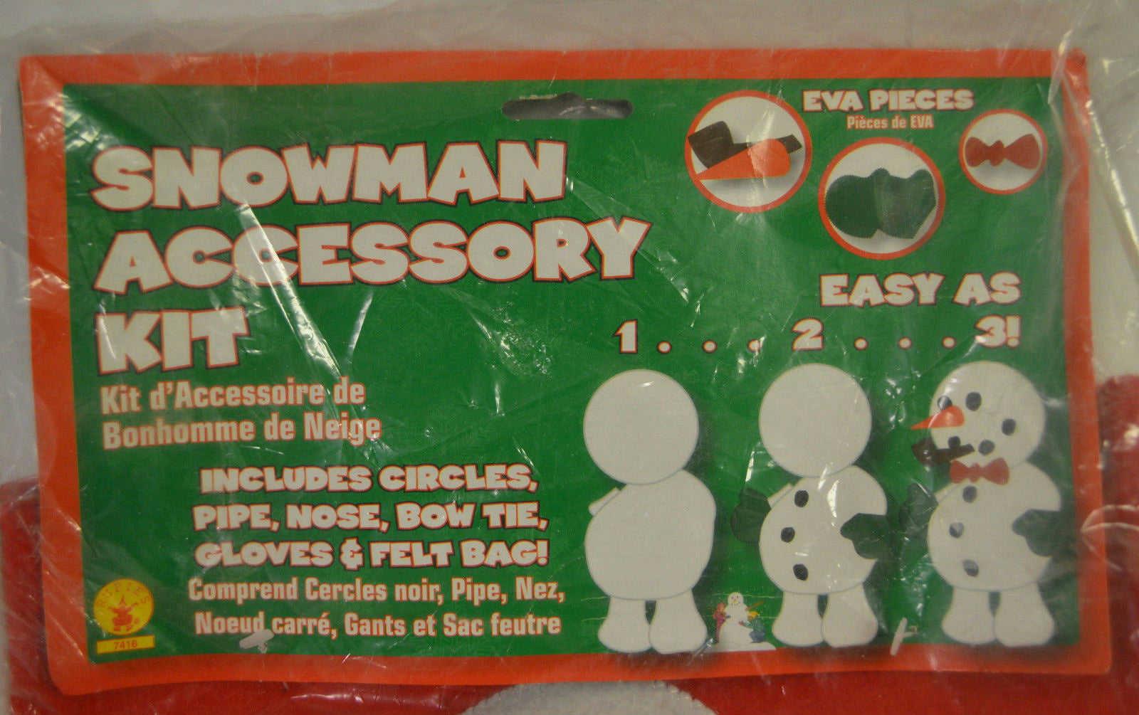 Snowman Classic Accessory Decorating Kit Gloves Pipe Nose Bowtie EVA Pieces
