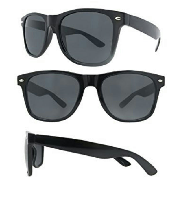Black Sunglasess Lightweight 100% UV Protection Dark Lens Blues Nerd
