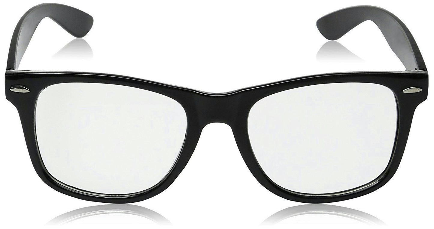 High Quality Retro Nerd Dork Fashion Glasses Black Frame Clear Lens Buddy Clark